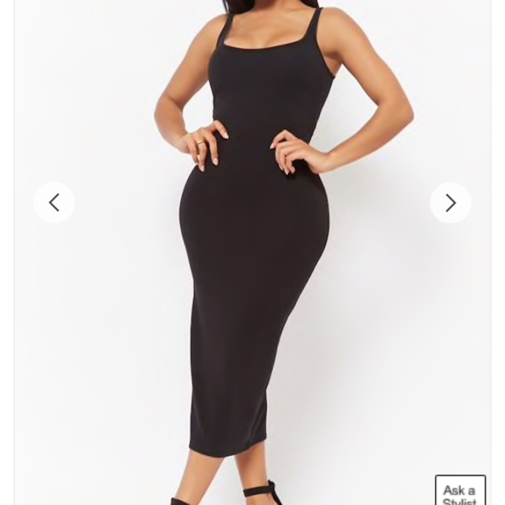 Black midi bodycon dress